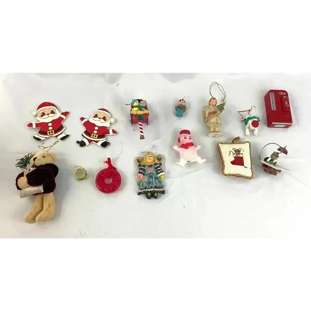 14x VTG Holiday Ornaments Christmas Snowman Santa Bear Candy Decor 1990s